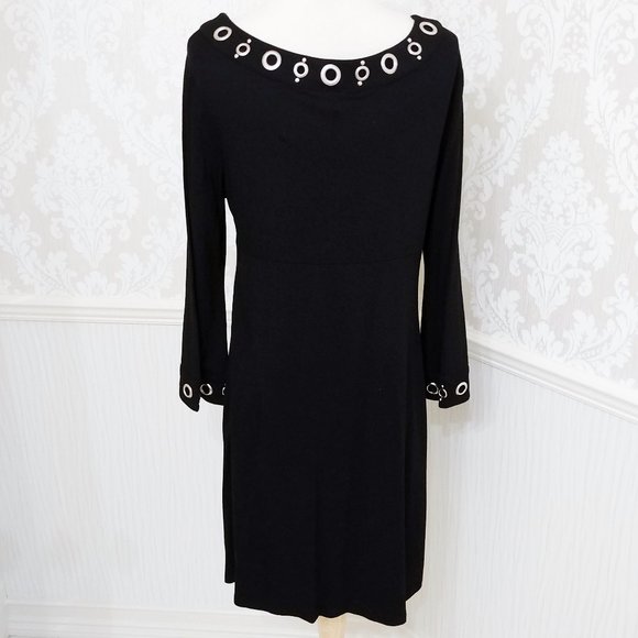 INC International Concepts Black Dress Circle Metal Accents Size Large - Picture 3 of 4